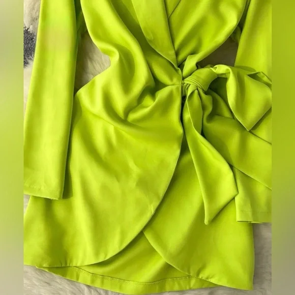 Summer Solid Color Long Sleeve Casual Party Dress. - Picture 4 of 6